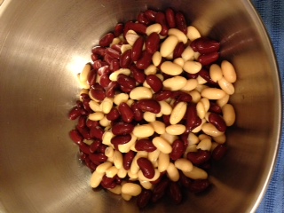 I used one can each red and white kidney beans.