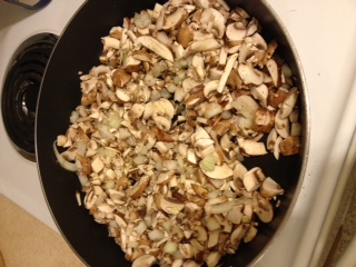 Mushrooms, Onions, and Garlic in Pan